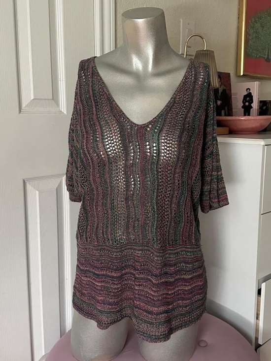 212 New York Tops - Vintage 212 New York Pink & Green Striped Knit Top